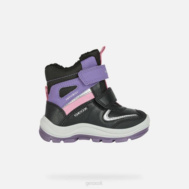 8ZHJ1563 čierna/fialová Geox flanfil abx batoľa