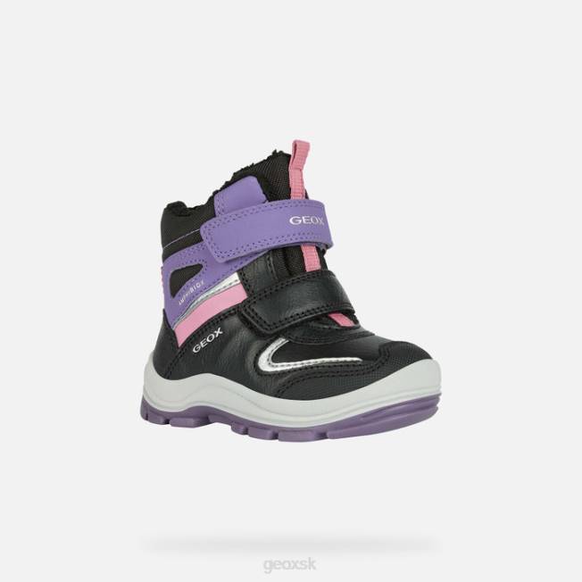 8ZHJ1563 čierna/fialová Geox flanfil abx batoľa