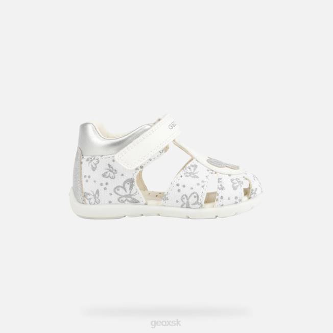 8ZHJ1516 biela/strieborná Geox elthanské dievčatko