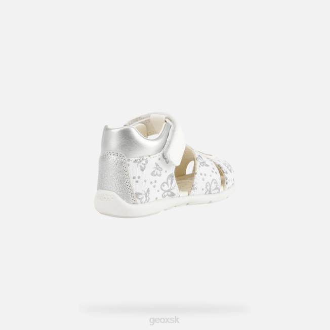 8ZHJ1516 biela/strieborná Geox elthanské dievčatko