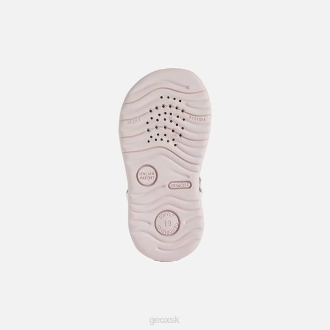 8ZHJ1624 biela ruža Geox sandále macchia dievčatko