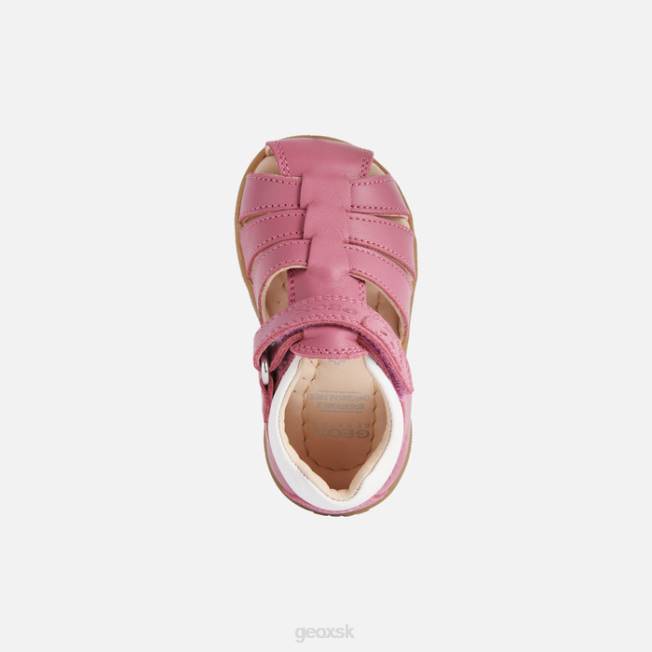 8ZHJ1625 fuchsiová/biela Geox sandále macchia dievčatko