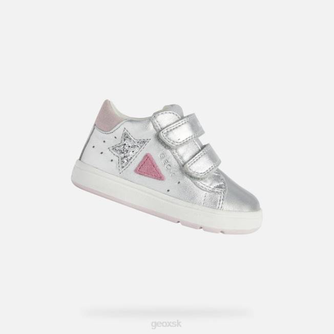 8ZHJ1643 striebro/fuchsiová Geox dievčatko biglia