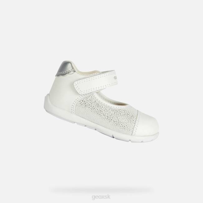 8ZHJ2023 biela/strieborná Geox kaytanské dievčatko