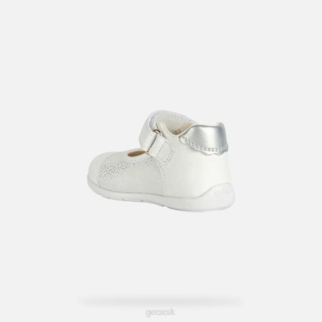 8ZHJ2023 biela/strieborná Geox kaytanské dievčatko