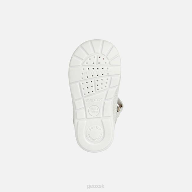 8ZHJ2023 biela/strieborná Geox kaytanské dievčatko