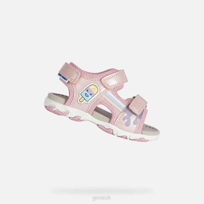 8ZHJ1565 svetlo ružová Geox sandále flaffee batoľa