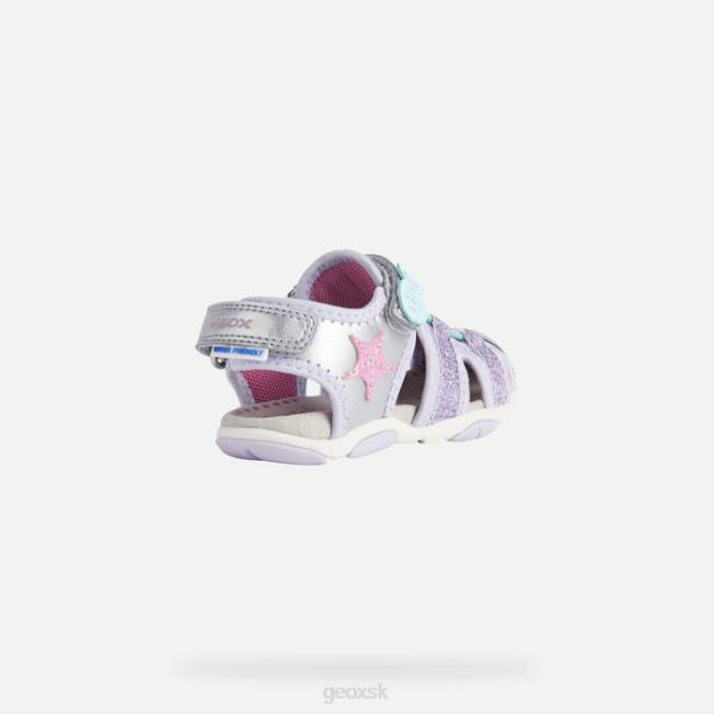 8ZHJ1595 striebro/orgován Geox sandále agasim batoľa