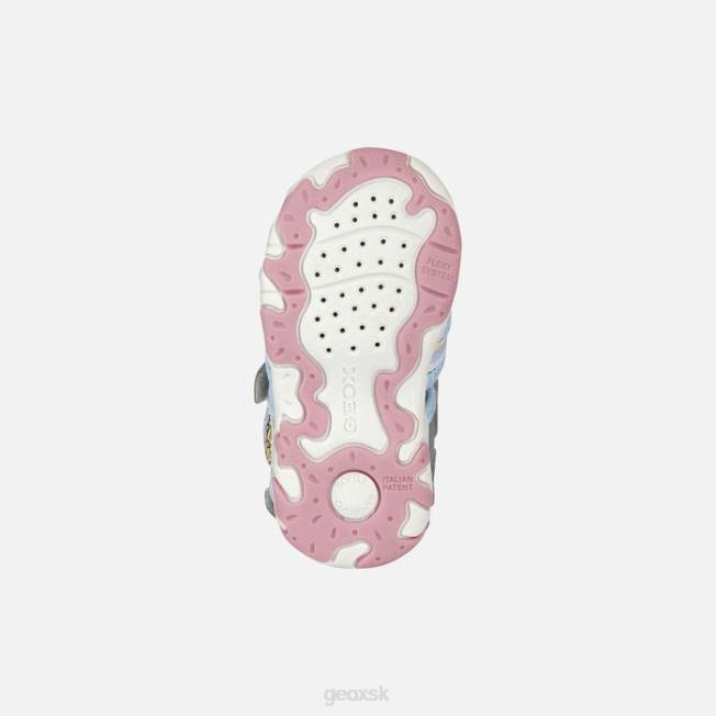 8ZHJ2013 striebro Geox sandále flaffee batoľa