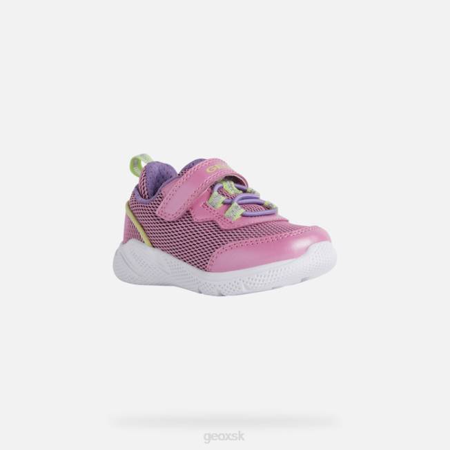 8ZHJ1438 fuchsiová/kyslá zelená Geox šprintérske dieťa