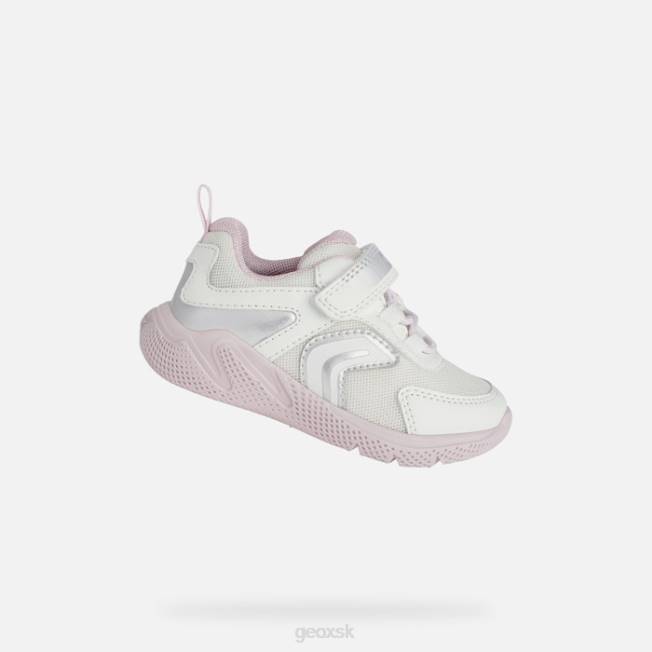 8ZHJ1557 biela/ružová Geox šprintérske dieťa