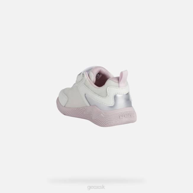 8ZHJ1557 biela/ružová Geox šprintérske dieťa