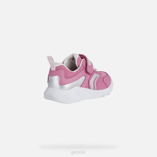 8ZHJ1558 fuchsiová/strieborná Geox šprintérske dieťa