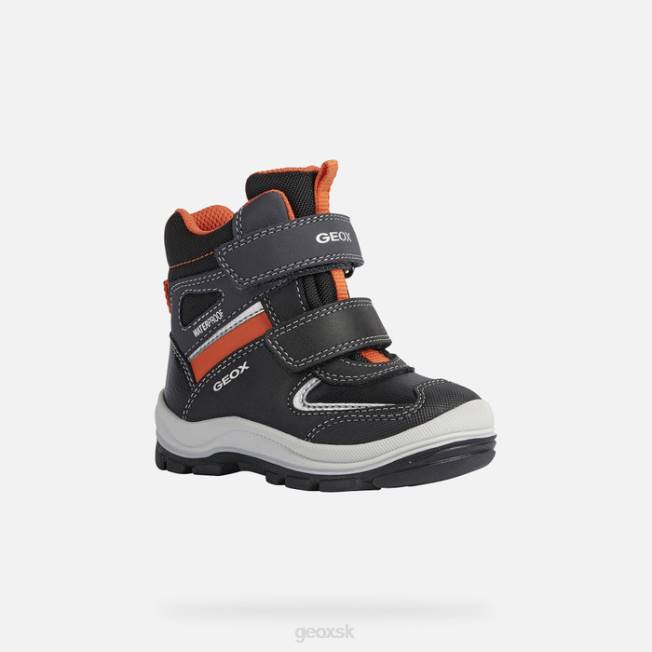 8ZHJ1633 čierna/oranžová Geox flanfil batoľa