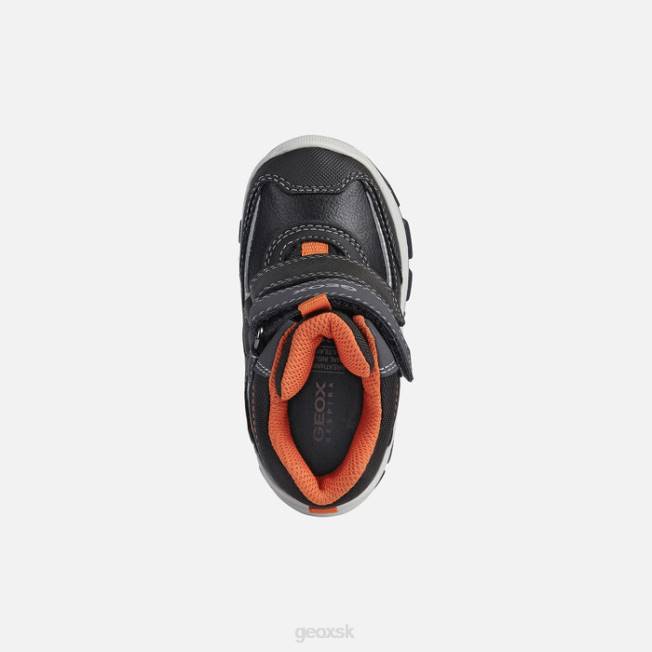 8ZHJ1633 čierna/oranžová Geox flanfil batoľa