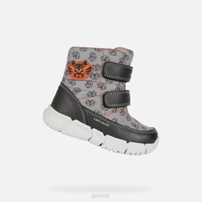 8ZHJ889 šedá/oranžová Geox flexyper abx baby