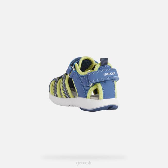 8ZHJ1433 svetlomodrá/limetková Geox sandále mnohopočetné batoľa
