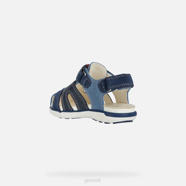 8ZHJ1535 modrá/červená Geox sandále Dillí batoľa