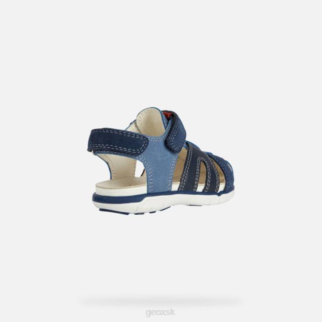 8ZHJ1535 modrá/červená Geox sandále Dillí batoľa