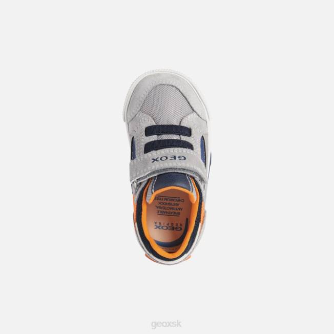 8ZHJ1592 svetlo šedá/oranžová Geox kilwi batoľa