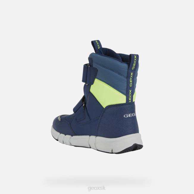 8ZHJ1073 námornícka/fluo žltá Geox flexyper abx junior