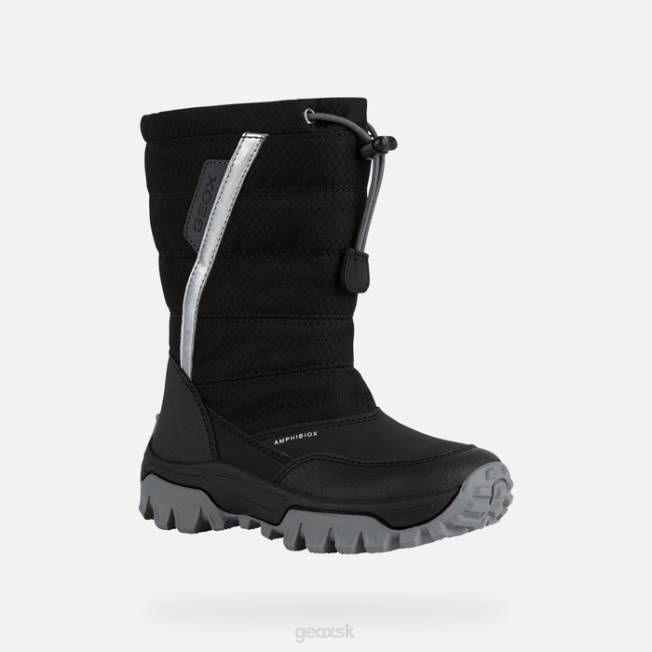 8ZHJ1160 čierna/strieborná Geox himalaya abx junior