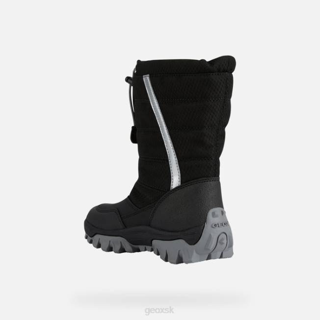 8ZHJ1160 čierna/strieborná Geox himalaya abx junior