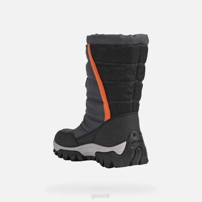8ZHJ1161 tmavo šedá/oranžová Geox himalaya abx junior