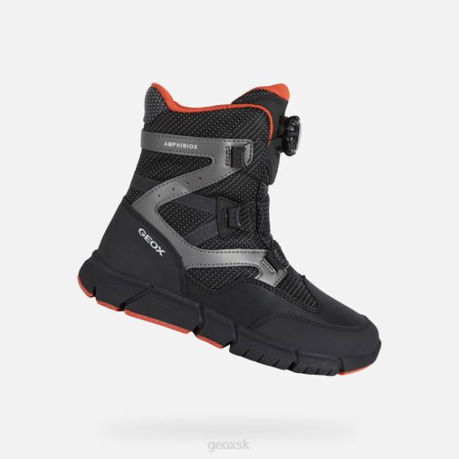 8ZHJ1335 čierna/oranžová Geox flexyper abx chlapec
