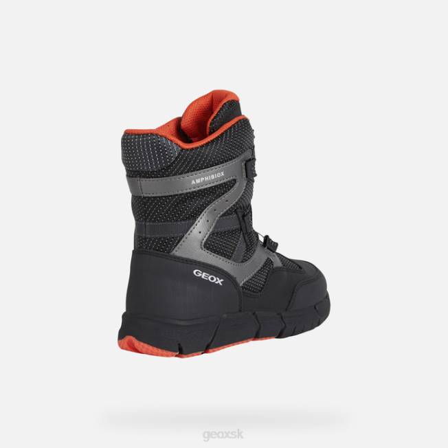 8ZHJ1335 čierna/oranžová Geox flexyper abx chlapec