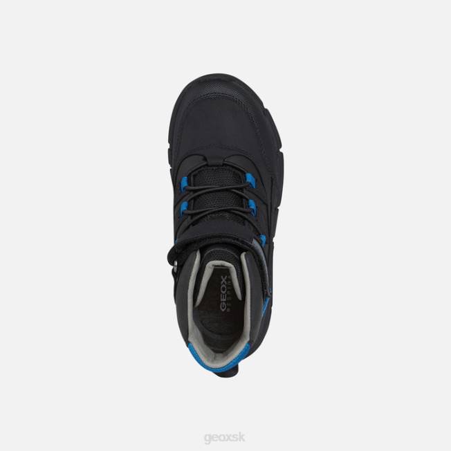 8ZHJ1993 čierna/benzín Geox flexyper abx chlapec