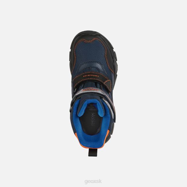 8ZHJ1408 námornícka/oranžová Geox nevegal abx chlapec