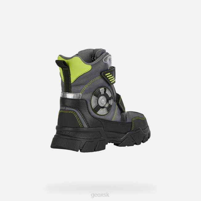 8ZHJ1409 tmavo šedá/limetková Geox nevegal abx chlapec