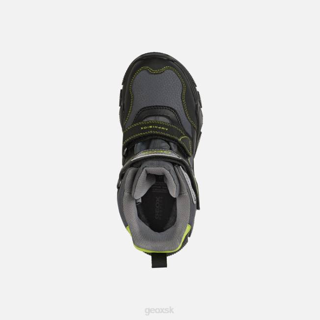 8ZHJ1409 tmavo šedá/limetková Geox nevegal abx chlapec