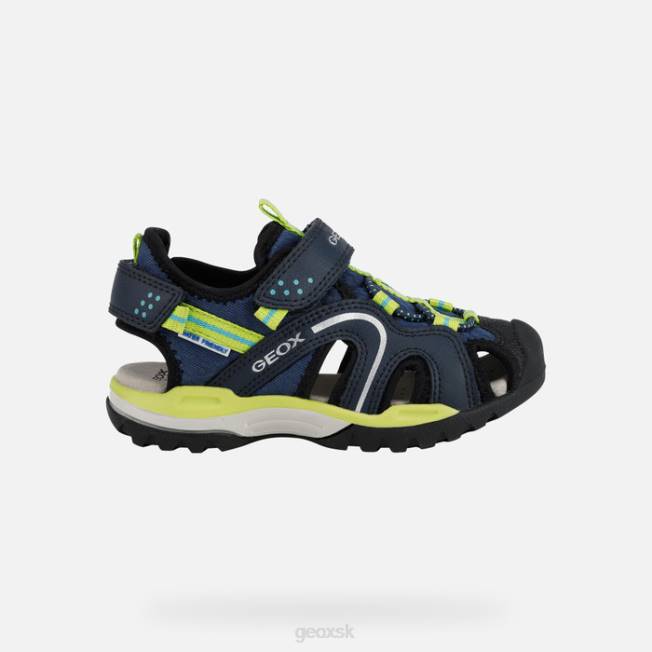 8ZHJ1278 dk modrá/limetková Geox borealis chlapec