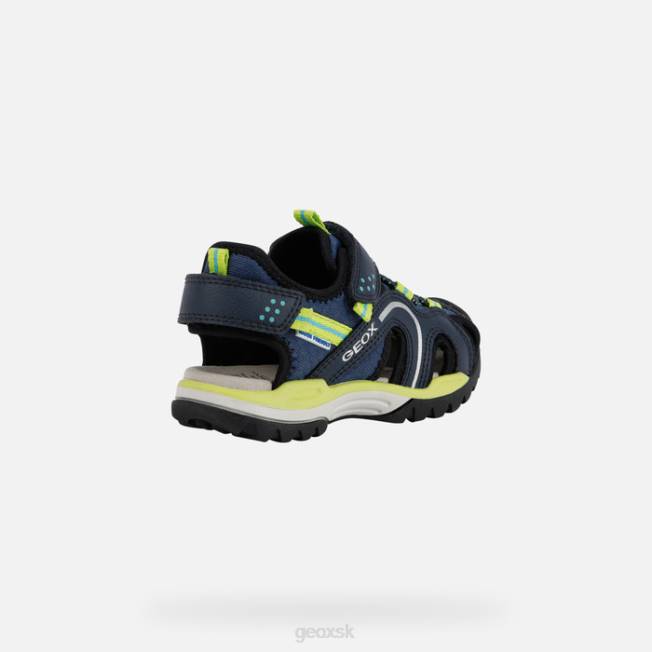 8ZHJ1278 dk modrá/limetková Geox borealis chlapec
