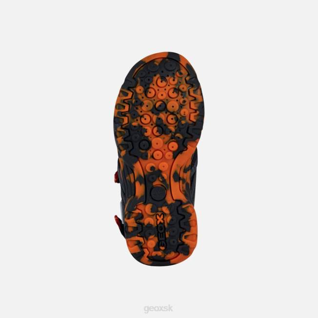 8ZHJ1279 čierna/červená Geox borealis chlapec