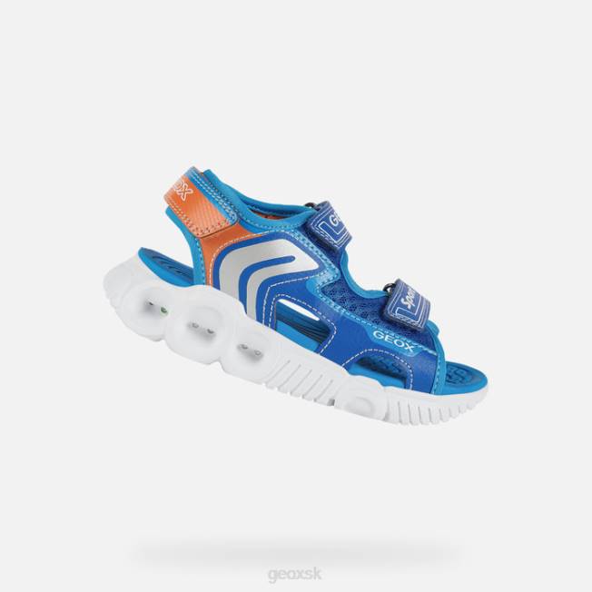 8ZHJ1320 kráľovská/oranžová Geox sandálový chlpáč