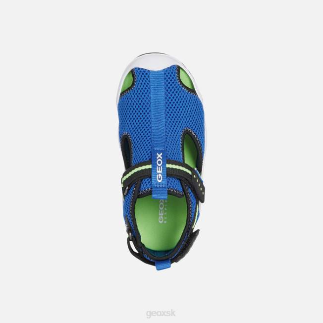 8ZHJ1348 kráľovská/fluozelená Geox brodivý junior