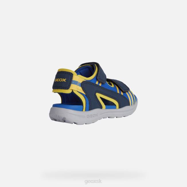 8ZHJ1375 námornícka/žltá Geox vaniett chlapec