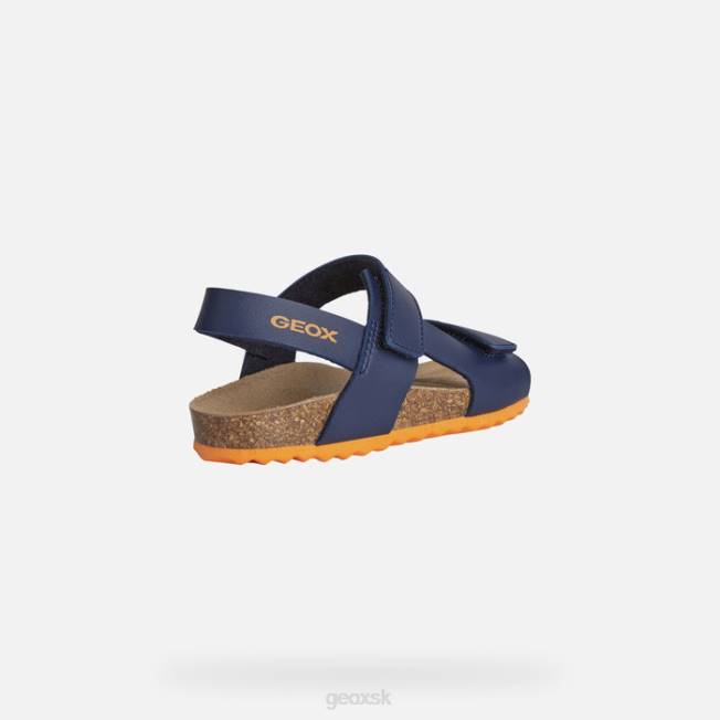 8ZHJ1378 námornícka/oranžová Geox ghita chlapec