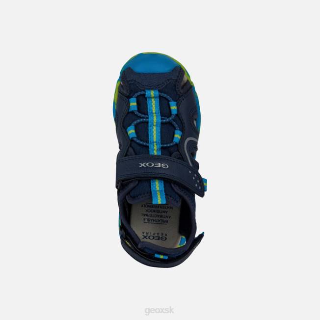 8ZHJ1973 námornícka/limetková Geox borealis chlapec