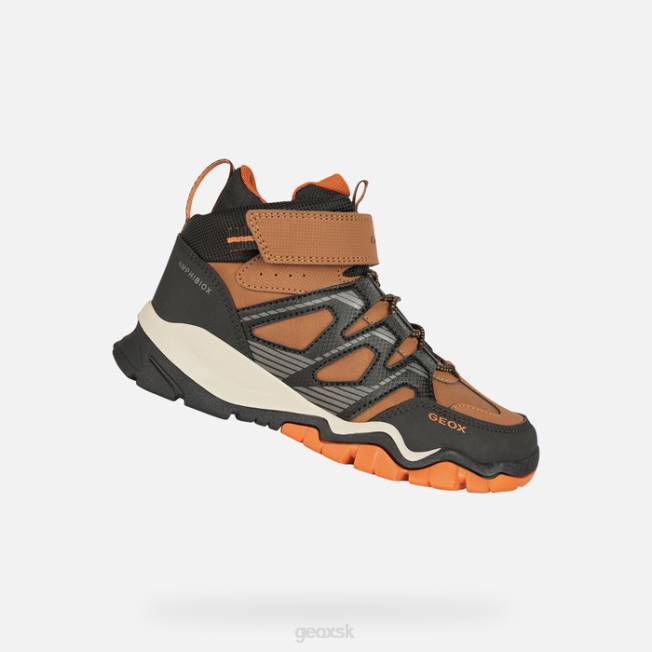 8ZHJ1273 Je hnedá/čierna Geox montrack abx chlapec