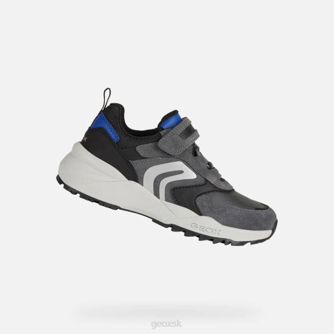 8ZHJ1297 tmavosivá/kráľovská Geox heevok chlapec