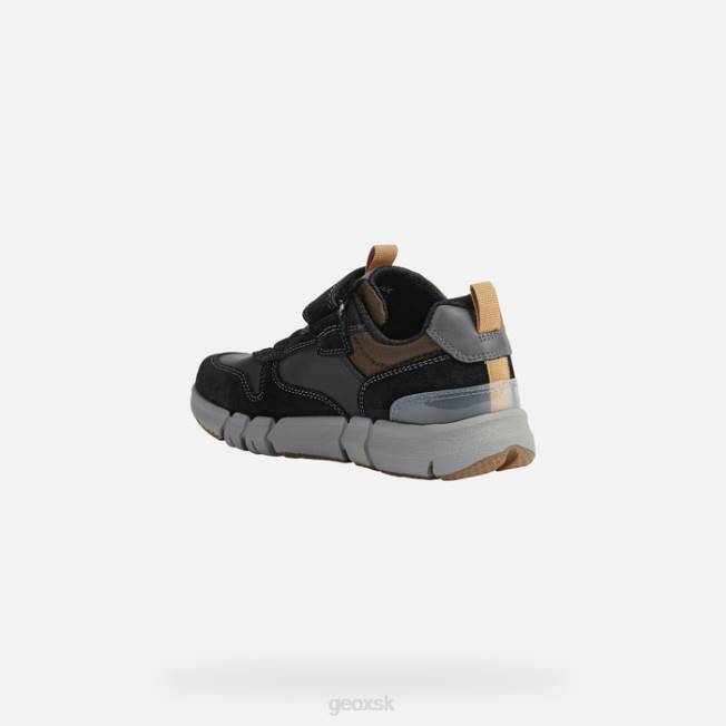 8ZHJ1304 čierna/tmavo žltá Geox flexyper chlapec