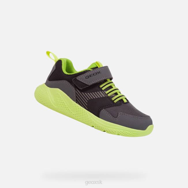 8ZHJ1311 tmavo šedá/limetková Geox šprintérsky chlapec