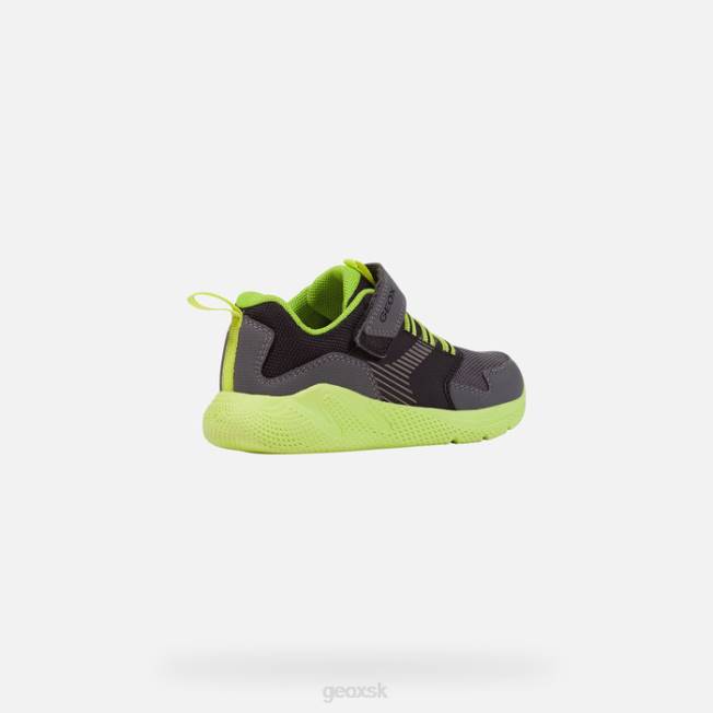 8ZHJ1311 tmavo šedá/limetková Geox šprintérsky chlapec