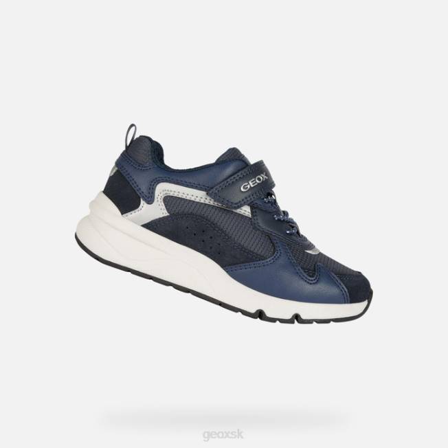 8ZHJ1327 námornícka/strieborná Geox rooner chlapec