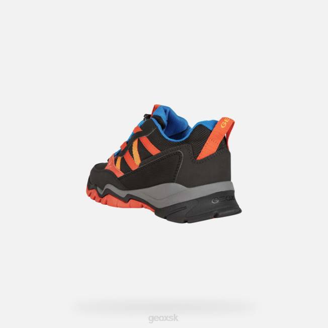 8ZHJ1354 čierna/oranžová Geox montrack abx chlapec