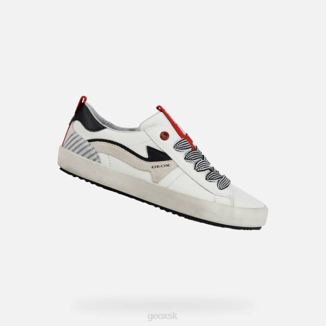8ZHJ1392 biela/červená Geox alonisso chlapec